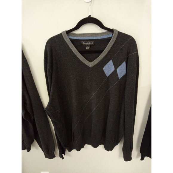 3 pcs Sweaters John Bartlett Chaps Kenneth Roberts XXL Grey Black Blue - Picture 6 of 10